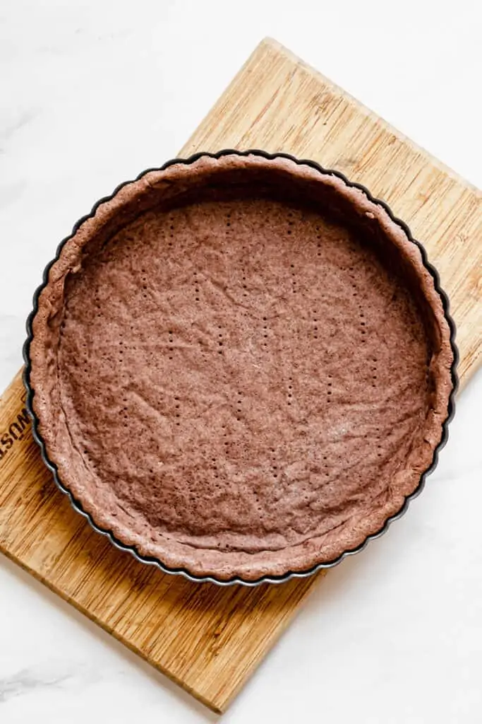 fully blind baked chocolate tart crust