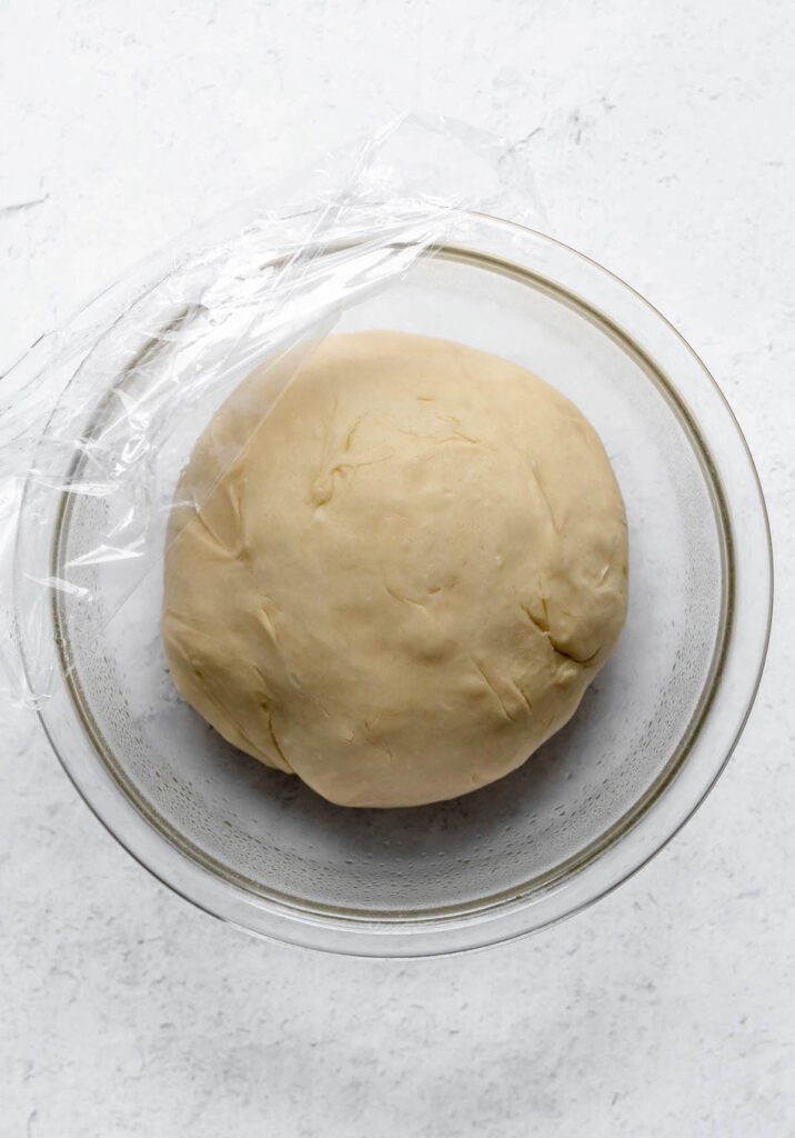 Babka dough in a bowl.