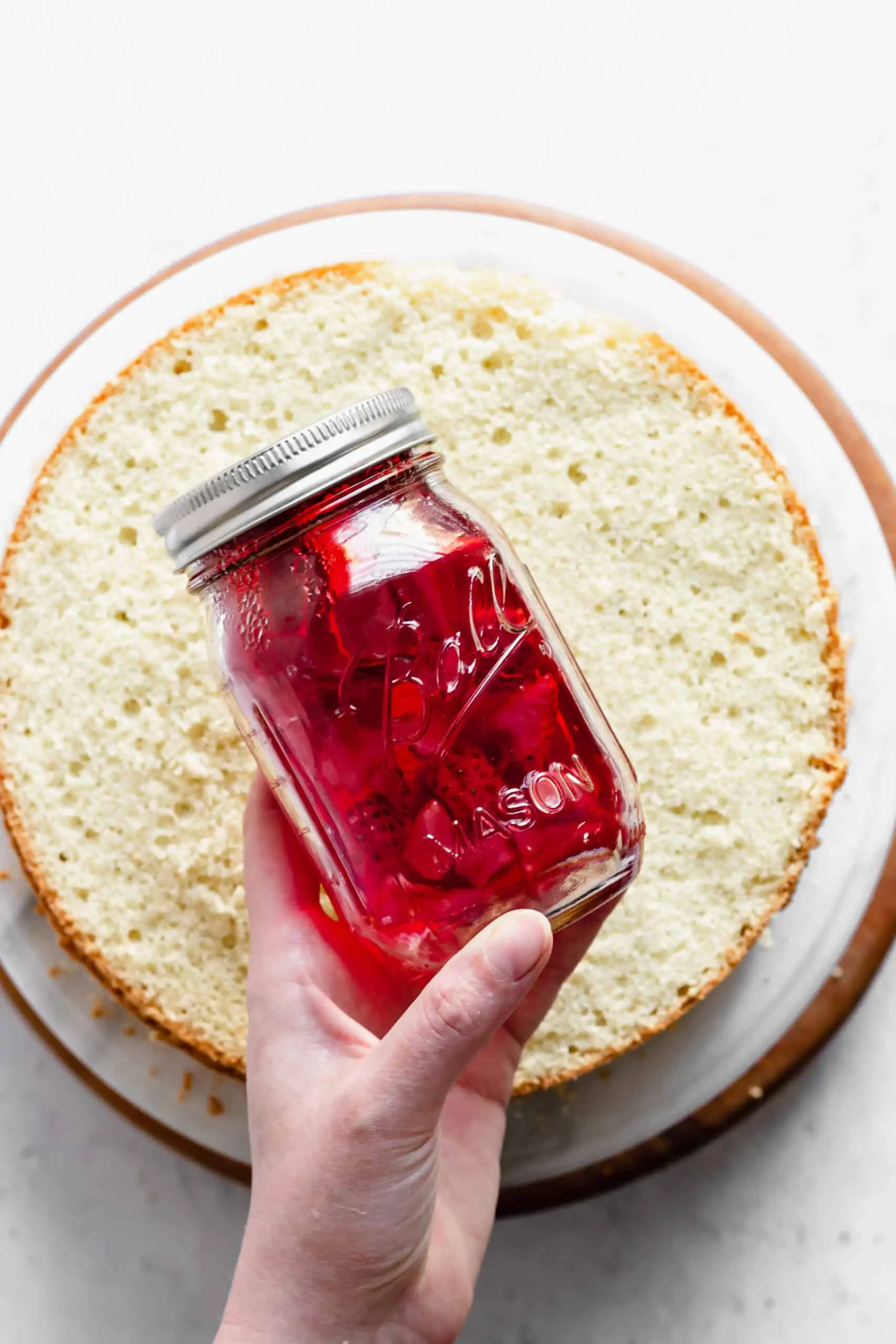 Jar of strawberry simple syrup
