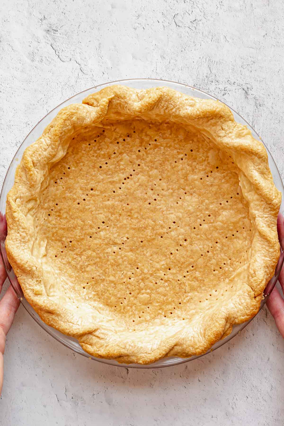 Blind baked pie crust.