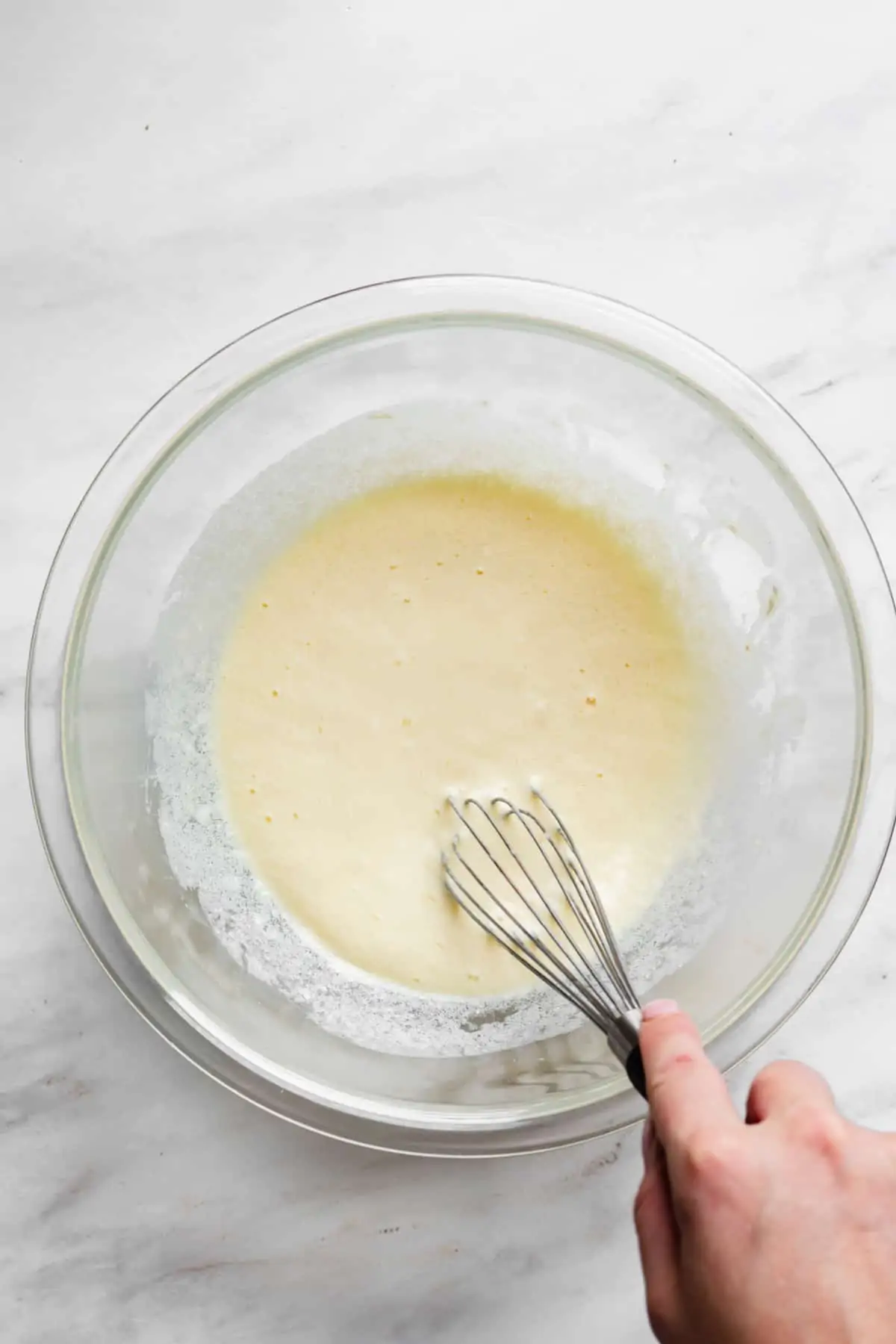 Wet ingredients being mixed