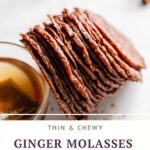 Pinterest pin of Ginger Molasses Lace Cookies