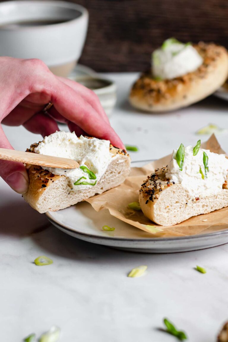Bialy Bagels with Everything Seasoning The Cozy Plum