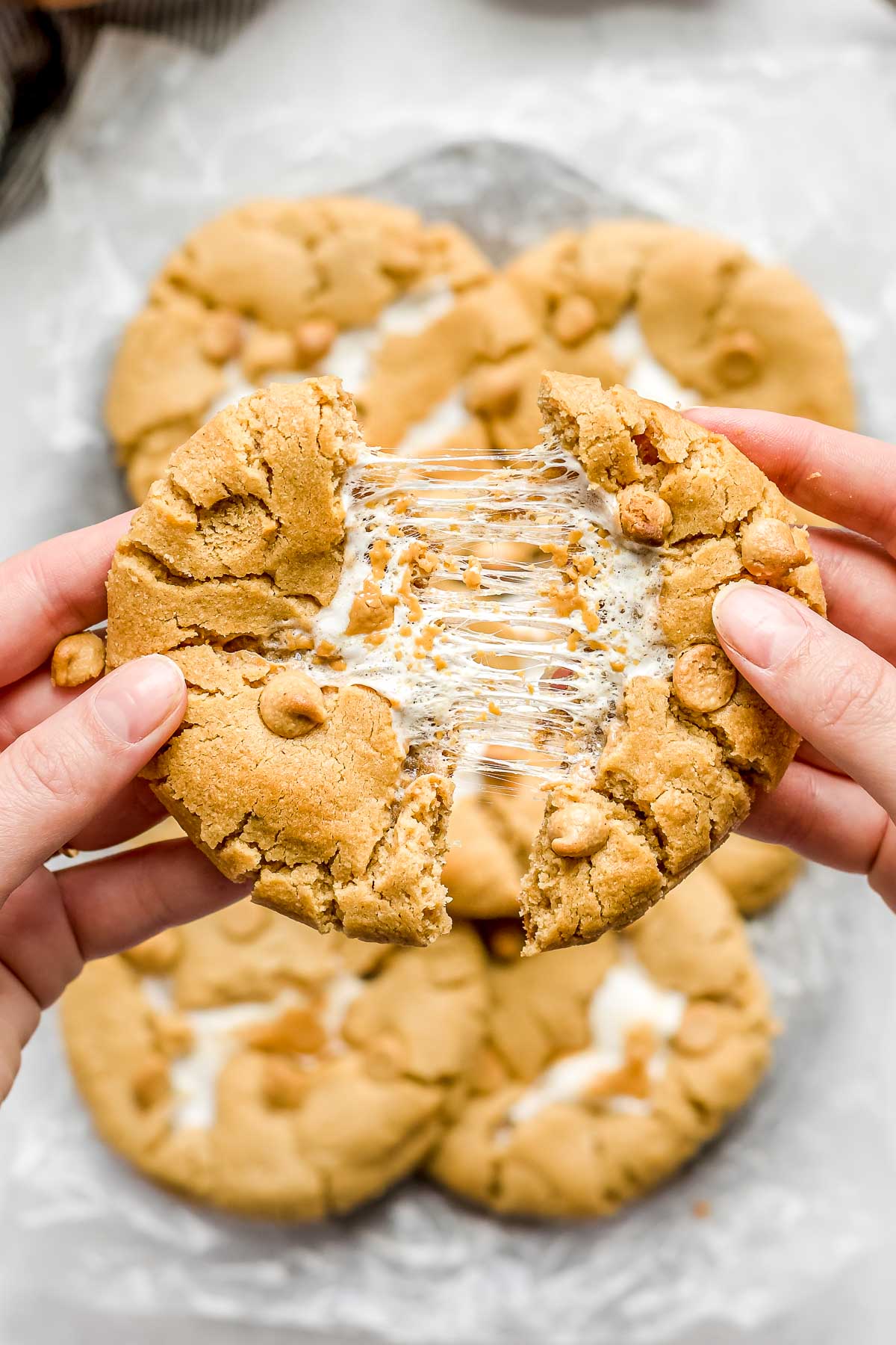 Giant Skillet Fluffernutter Cookie - Warm. Gooey. Delish.