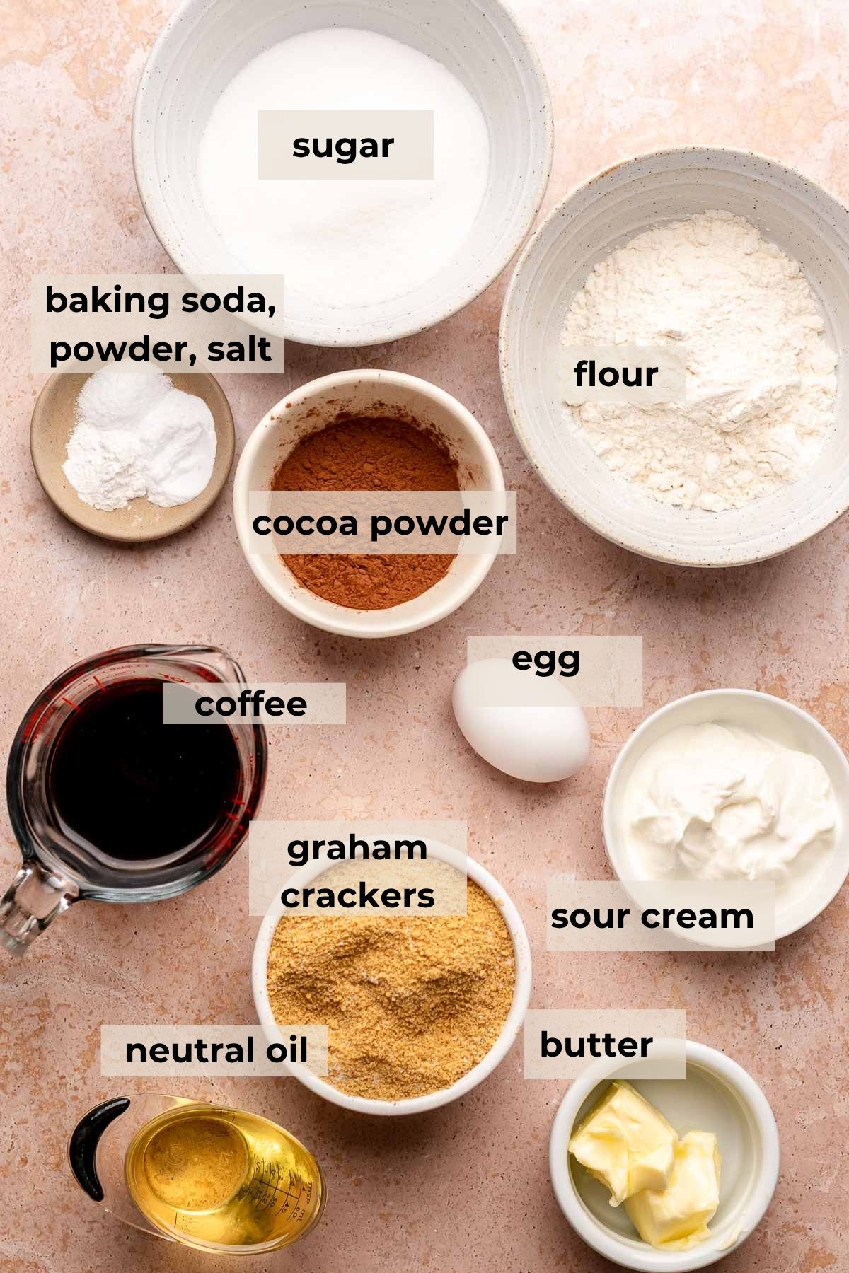 Ingredients for smores cupcakes.