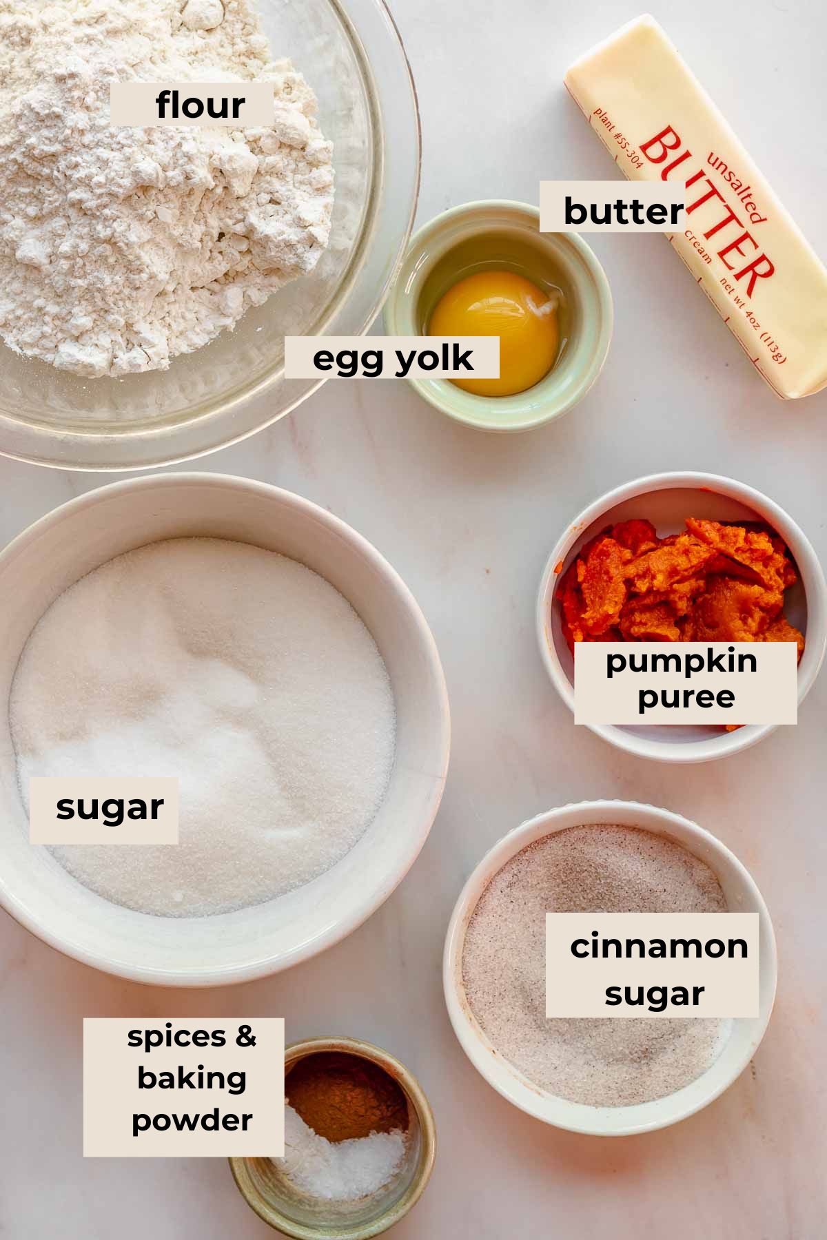 Ingredients just for the pumpkin cookies.