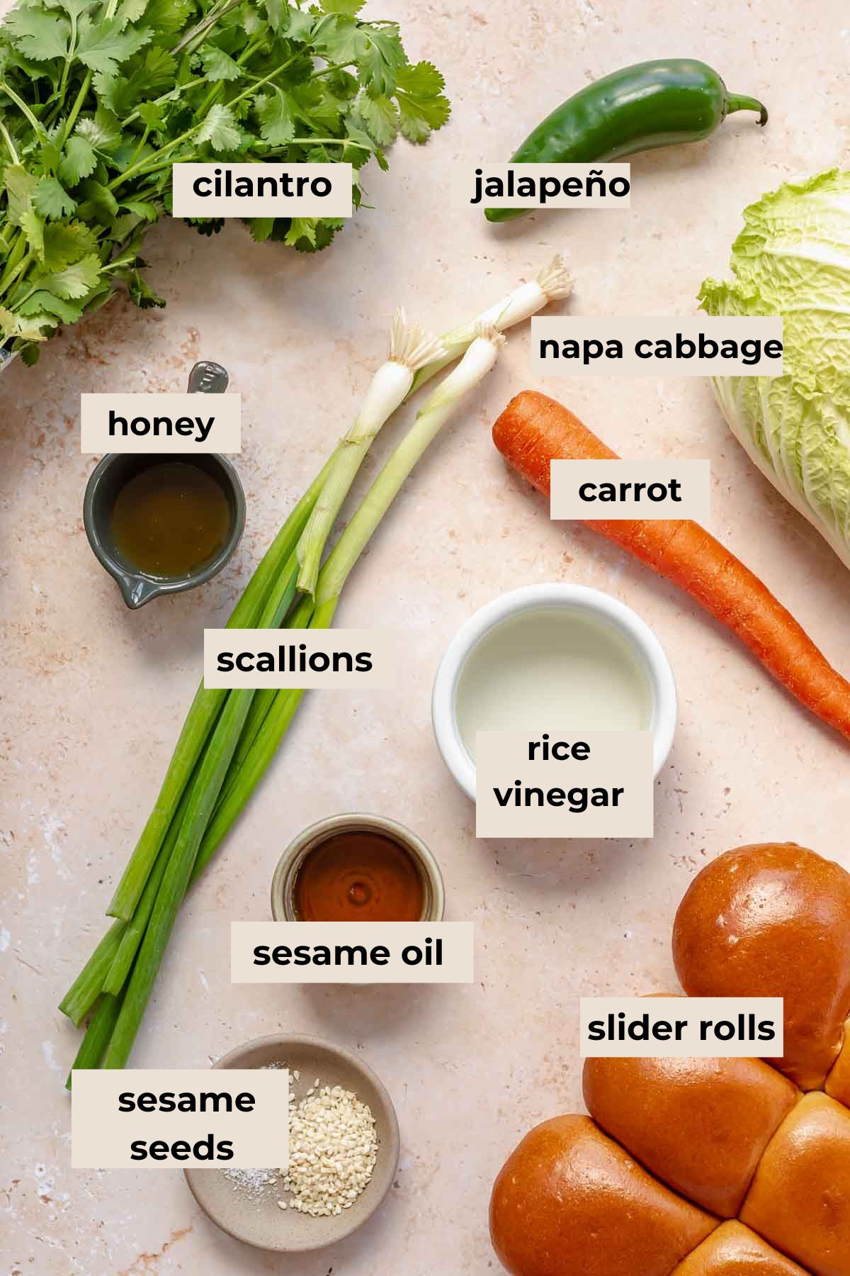 Ingredients for asian slaw.