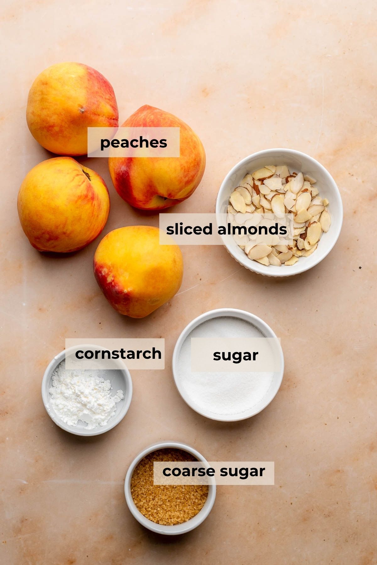 Ingredients for peach galette.