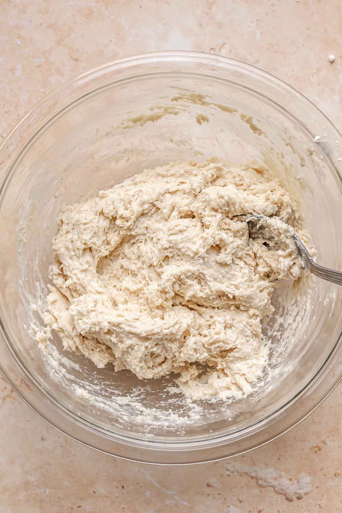 Biscuit topping in a bowl.