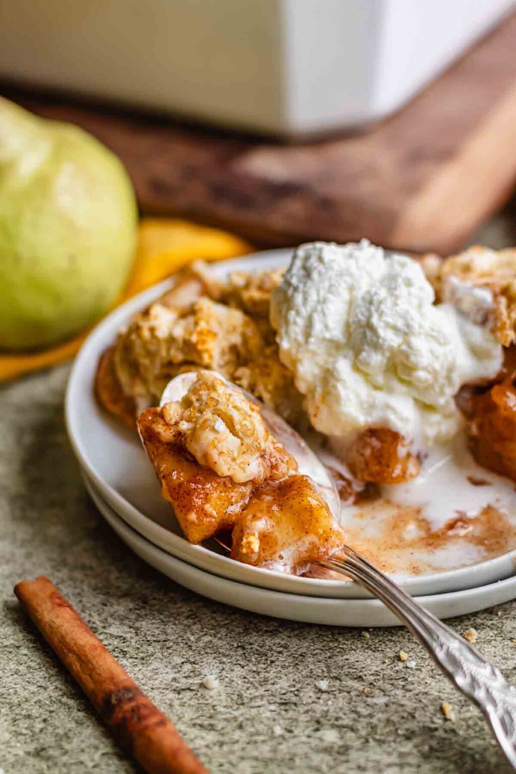 View of Spiced Pear Cobbler (with Fresh Pears) – The Cozy Plum