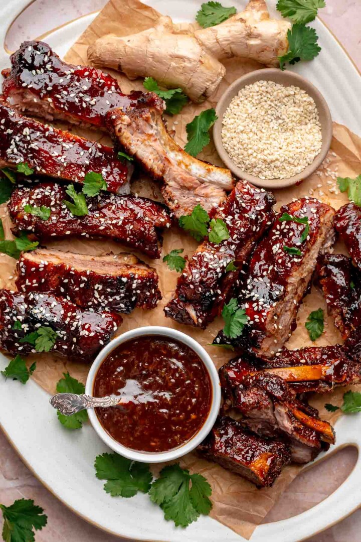 Baked Sticky Asian Ribs – The Cozy Plum