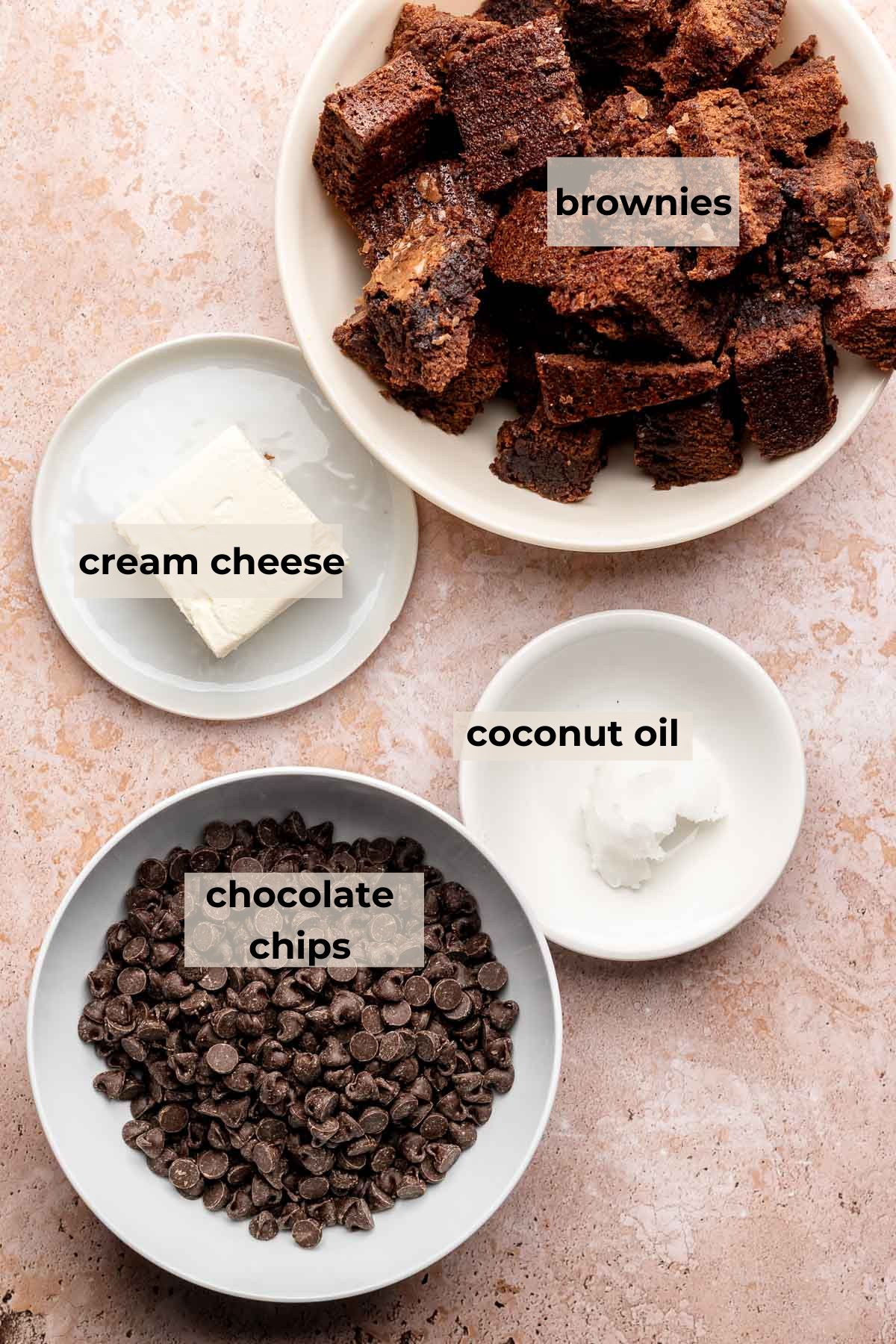 Ingredients for brownie truffles.