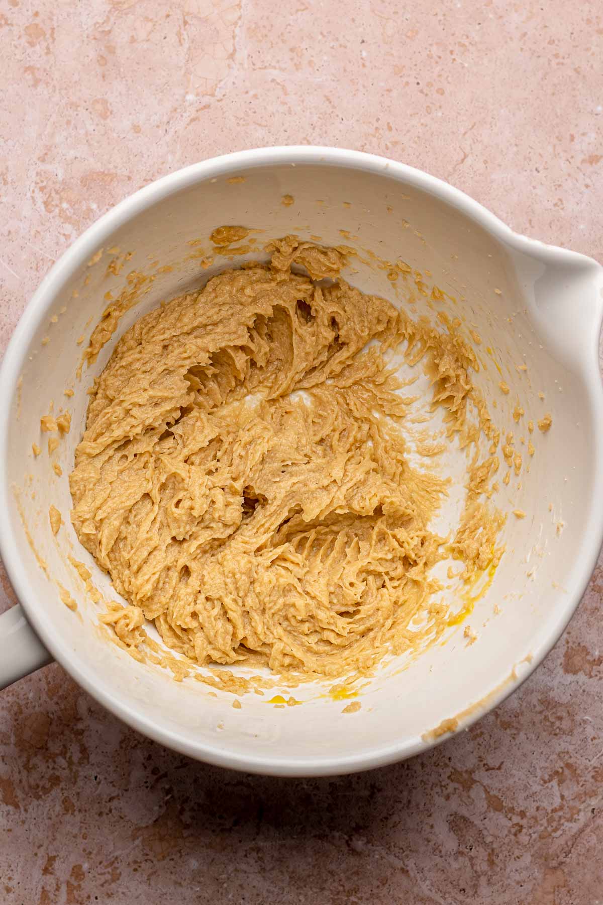 Apple butter cookie batter in a bowl.