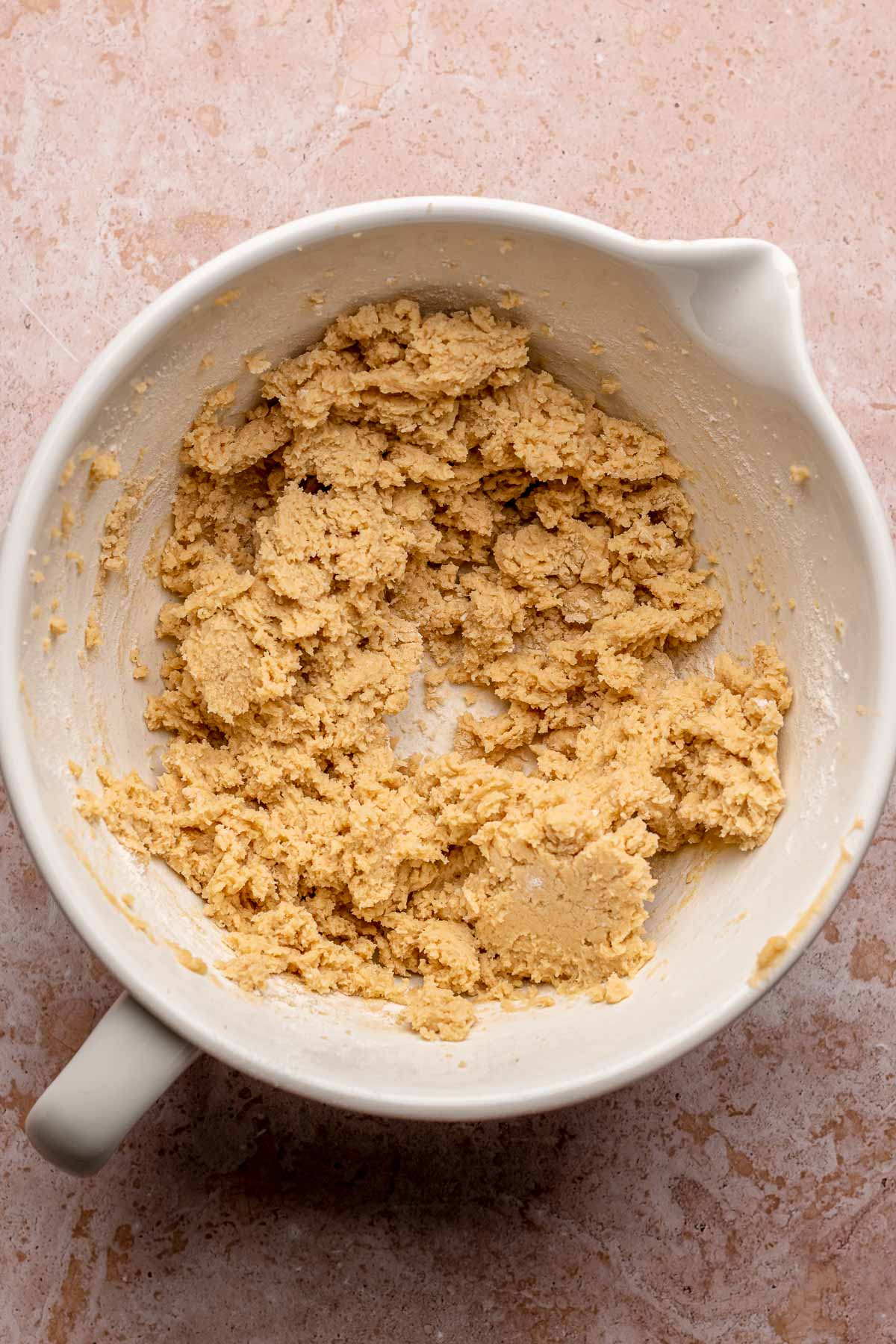 Apple butter cookie batter in a bowl.