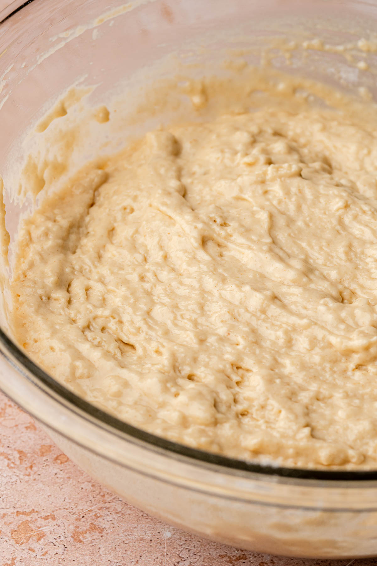 Donut hole batter in a bowl.